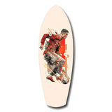 Soccer Striker Dynamic Splash Glass Wall Art.