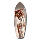 Bronze Female Figure White Paint Glass Wall Art.
