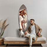 Bronze Female Figure White Paint Glass Wall Art.