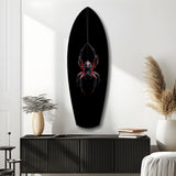 Hanging Spider Dark Macro Glass Wall Art.
