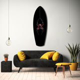 Hanging Spider Dark Macro Glass Wall Art.