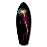 Magenta Teal Jellyfish Bioluminescent Glass Wall Art.