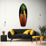 Smoke Trail Speedboat Aerial Glass Wall Art.