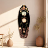 Brain Flowers Roots Surreal Glass Wall Art.