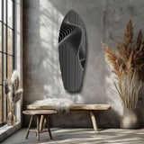 Op Art Wave Pinstripe Geometric Glass Wall Art.