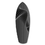 Op Art Wave Pinstripe Geometric Glass Wall Art.
