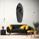 Op Art Wave Pinstripe Geometric Glass Wall Art.