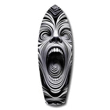 Screaming Face Op Art Swirl Surreal Glass Wall Art.
