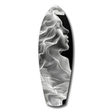 Ethereal Smoke Woman Profile Glass Wall Art.
