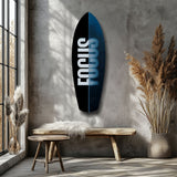 Focus Typography Split Motivational Glass Wall Art.