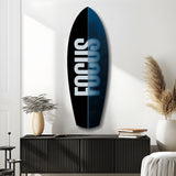Focus Typography Split Motivational Glass Wall Art.
