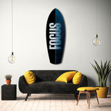 Focus Typography Split Motivational Glass Wall Art.