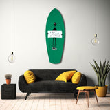 Alien Sign Quirky Humor Illustration Glass Wall Art.