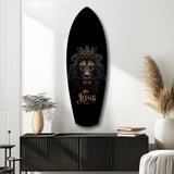 Crowned Lion King Regal Majesty Glass Wall Art.