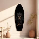 Crowned Lion King Regal Majesty Glass Wall Art.