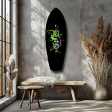 Geometric Symbols Green Splatter Gamer Glass Wall Art.