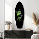 Geometric Symbols Green Splatter Gamer Glass Wall Art.