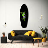 Geometric Symbols Green Splatter Gamer Glass Wall Art.