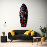 Samurai Katana Cherry Blossom Smoke Glass Wall Art.