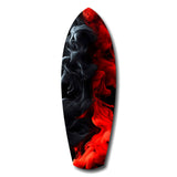 Red Black Smoke Ink Swirl Glass Wall Art.