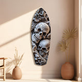 Skull Pile Snake Gothic Memento Mori Glass Wall Art.