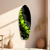 Neon Green Black Graffiti Street Art Glass Wall Art.