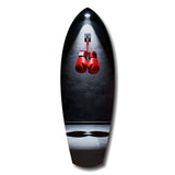 Red Boxing Gloves Spotlight Gym Glass Wall Art.