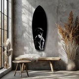 Bodybuilder Roar Triumph Black White Glass Wall Art.