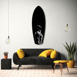 Bodybuilder Roar Triumph Black White Glass Wall Art.