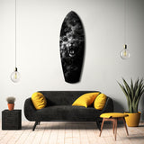 Roaring Lion Smoke Monochrome Glass Wall Art.