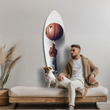 Spinning Basketball Finger Balance Glass Wall Art.
