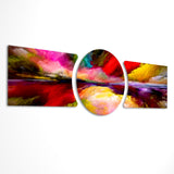 Vivid Painted Horizon Color Storm 3 Piece Glass Wall Art