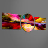 Vivid Painted Horizon Color Storm 3 Piece Glass Wall Art