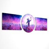 Astronaut and Butterfly Pink Dream 3 Piece Glass Wall Art