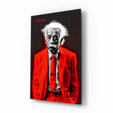 Il professore in abito rosso «I Told You» quadro in vetro - 72x46 cm
