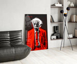 Albert Einstein's Colorful World Glass Wall Art || Designer Collection