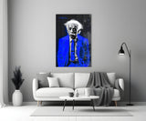Albert Einstein's Colorful World Glass Wall Art || Designer Collection