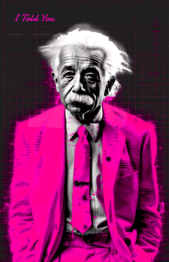 Albert Einstein's Colorful World Glass Wall Art || Designer Collection