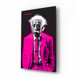 Albert Einstein's Colorful World Glass Wall Art || Designer Collection