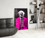 Albert Einstein's Colorful World Glass Wall Art || Designer Collection