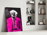 Albert Einstein's Colorful World Glass Wall Art || Designer Collection