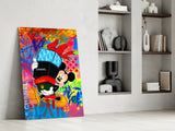 Mickey in the World of Brands Glass Wall Art || Designer Collection
