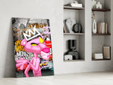 The Pink Panther's City States Glass Wall Art || Designer Collection