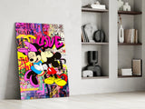 Mickey and Minnie: The Color of Love Glass Wall Art || Designer Collection