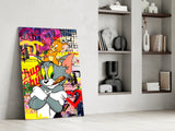 Tom and Jerry: Street Art Glass Wall Art || Designer Collection