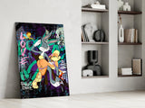 Bugs and Lola: The Graffiti Dance of Love Glass Wall Art || Designer Collection