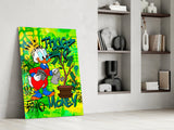 Scrooge McDuck: The Golden Throne Glass Wall Art || Designer Collection