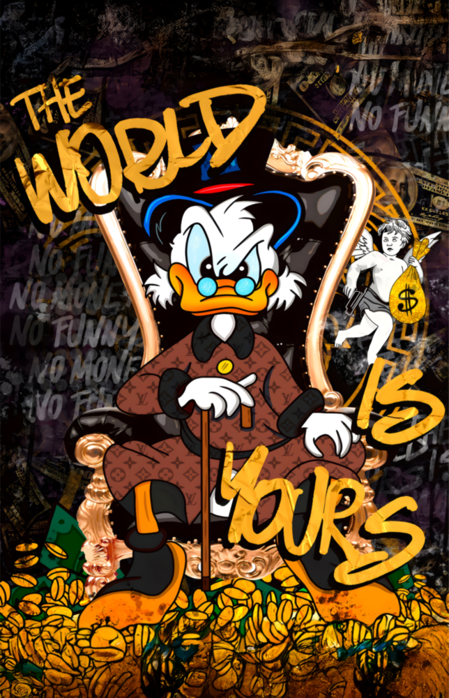 Owner of the World: Urban Billionaire Glass Wall Art || Designer Collection