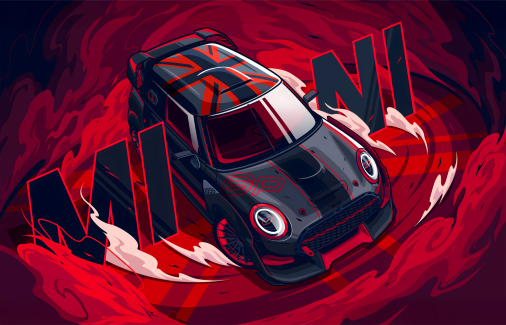 MINI Vortex of Speed Glass Wall Art || Designer Collection