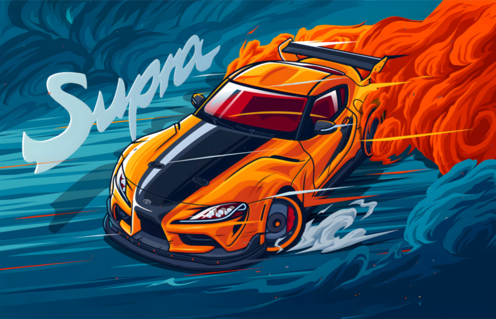 Supra Blazing Speed Glass Wall Art || Designer Collection